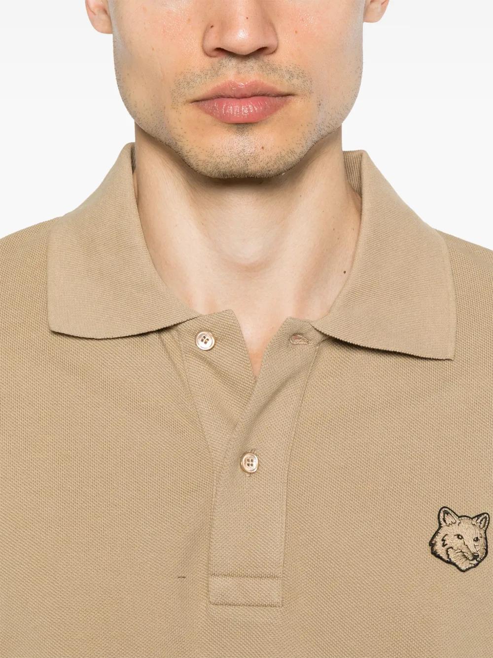 Maison Kitsuné Fox-Motif Polo Shirt in Natural for Men Lyst UK
