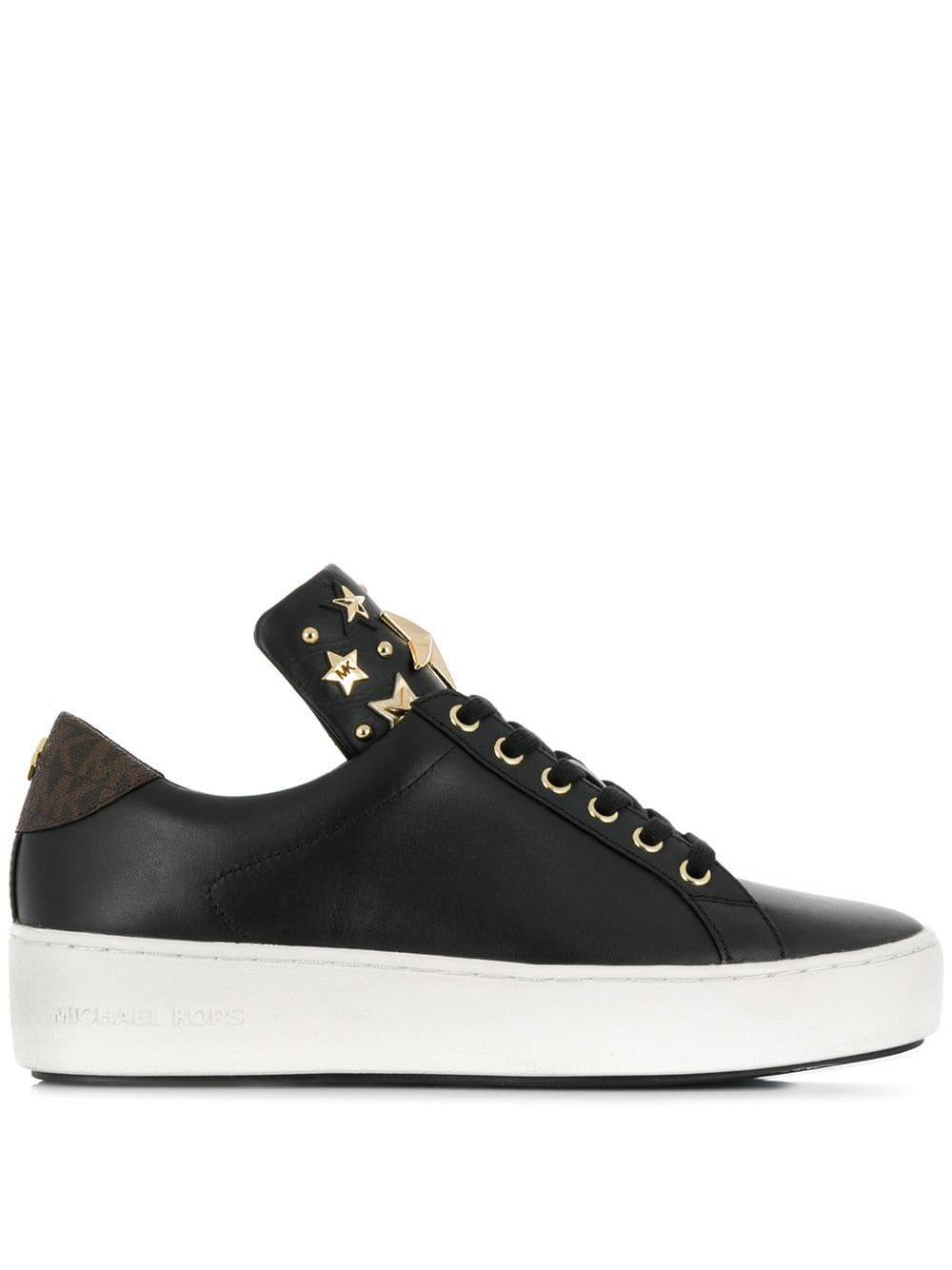 MICHAEL Michael Kors Leer Sneakers Met Sterren Studs in het Zwart - Lyst