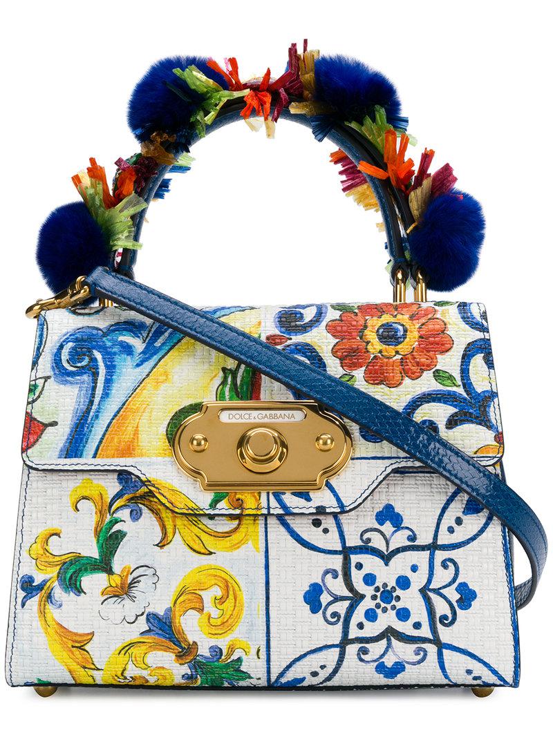 Dolce \u0026 Gabbana Leather Majolica-print. dolce and gabbana shoulder bag...