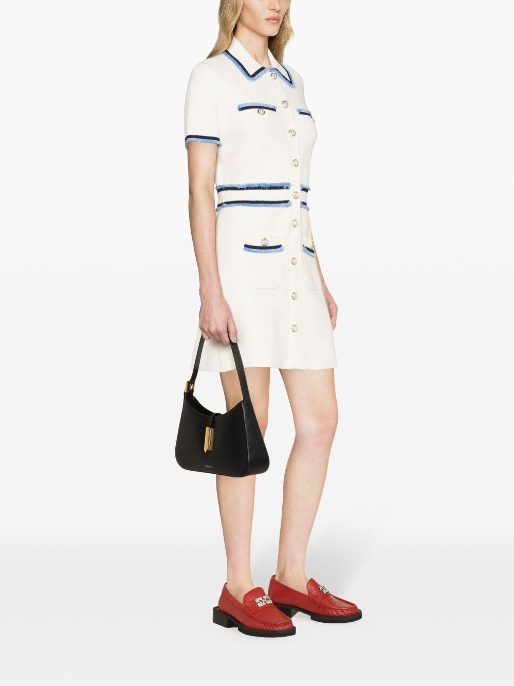 Maje Contrast-trim Short-sleeve Stretch Cotton-blend Mini Dress in White | Lyst Maje Contrast-trim Short-sleeve Stretch Cotton-blend Mini Dress in White | Lyst