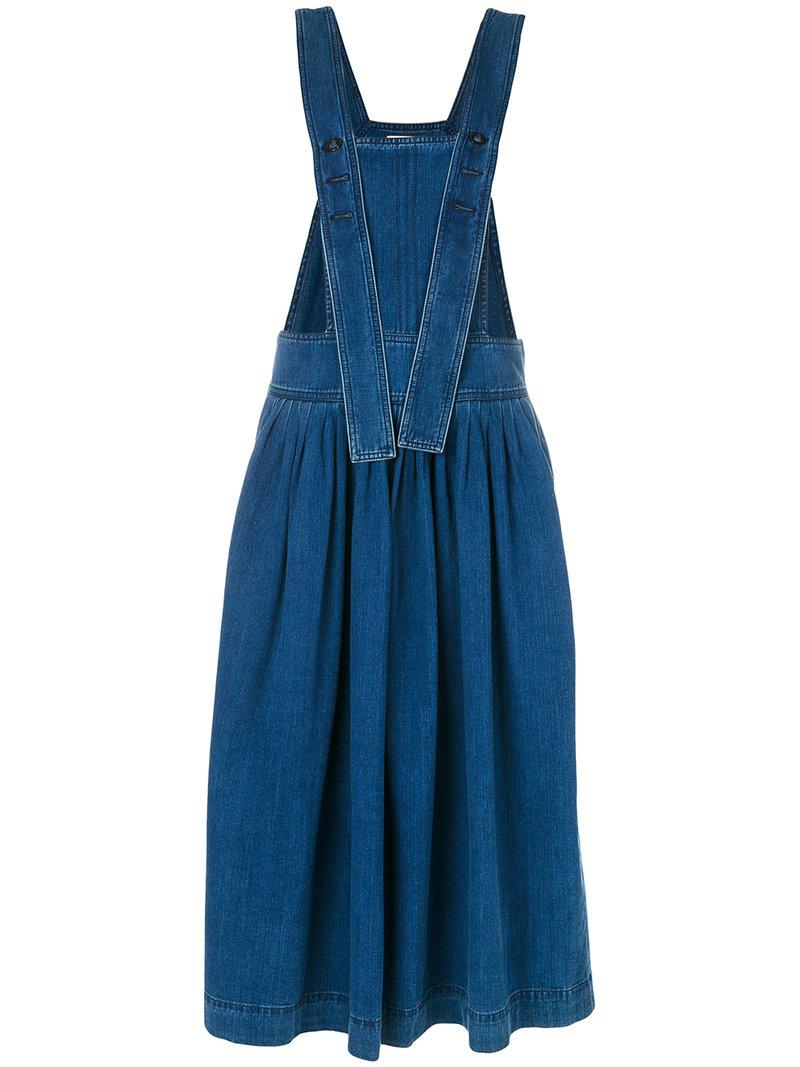 blue denim pinafore