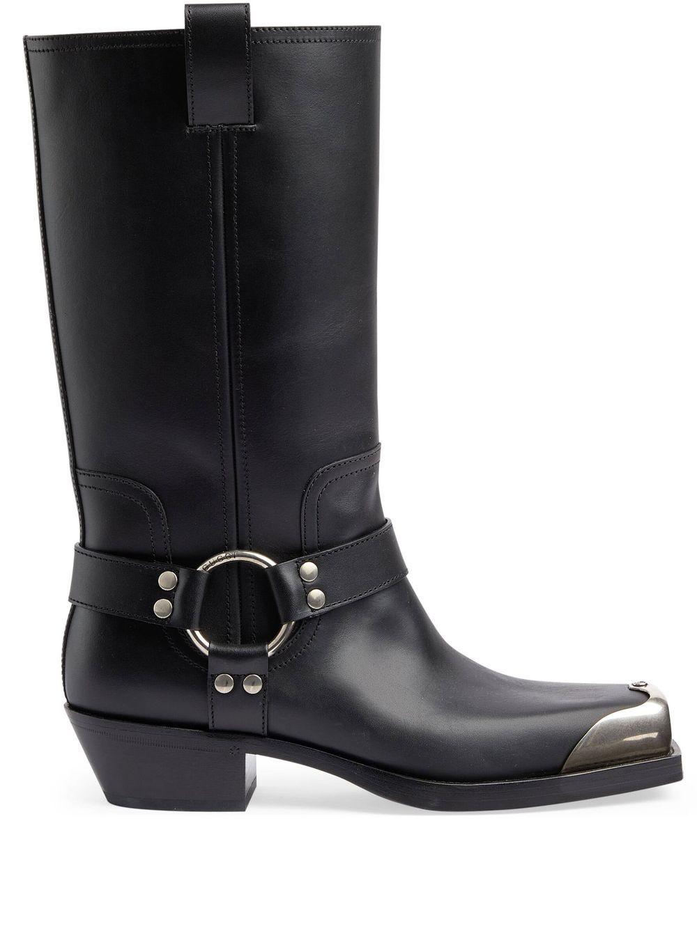 Gucci Harness Leather Boots in Black for Men Lyst UK