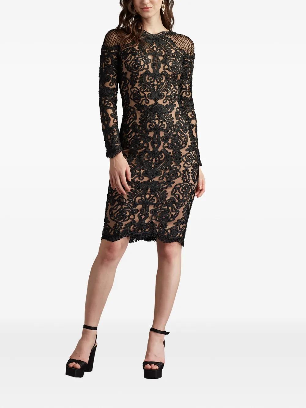 bright pink lace dress Only The Finest Hot Pink Floral Embroidered Lace Bow Back Mini Dress main image 1
