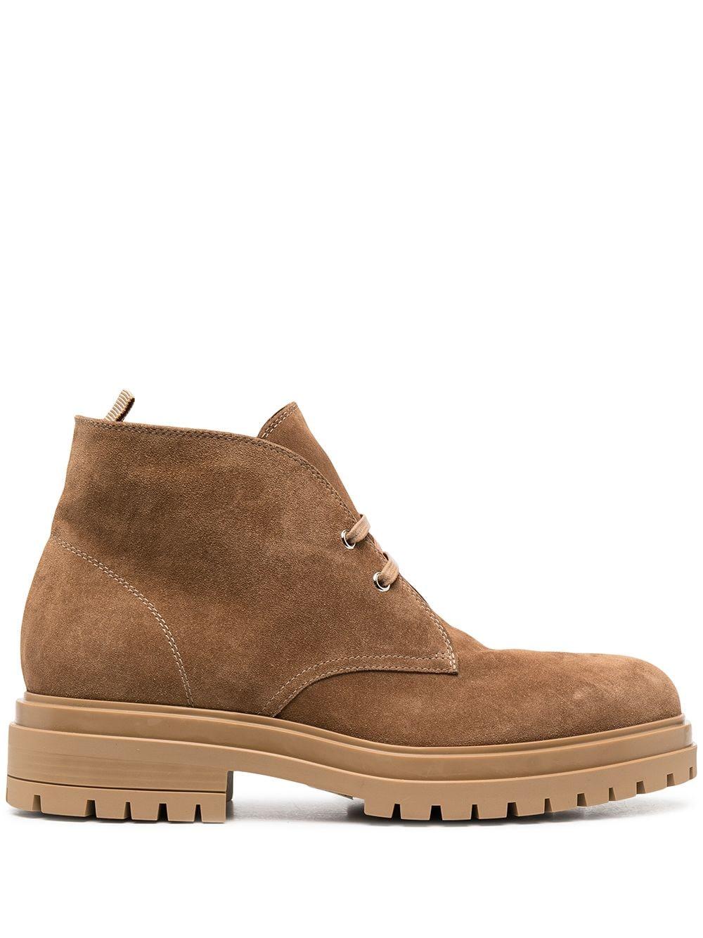 Gianvito Rossi Lace-up Suede Desert Boots in Brown for Men - Lyst