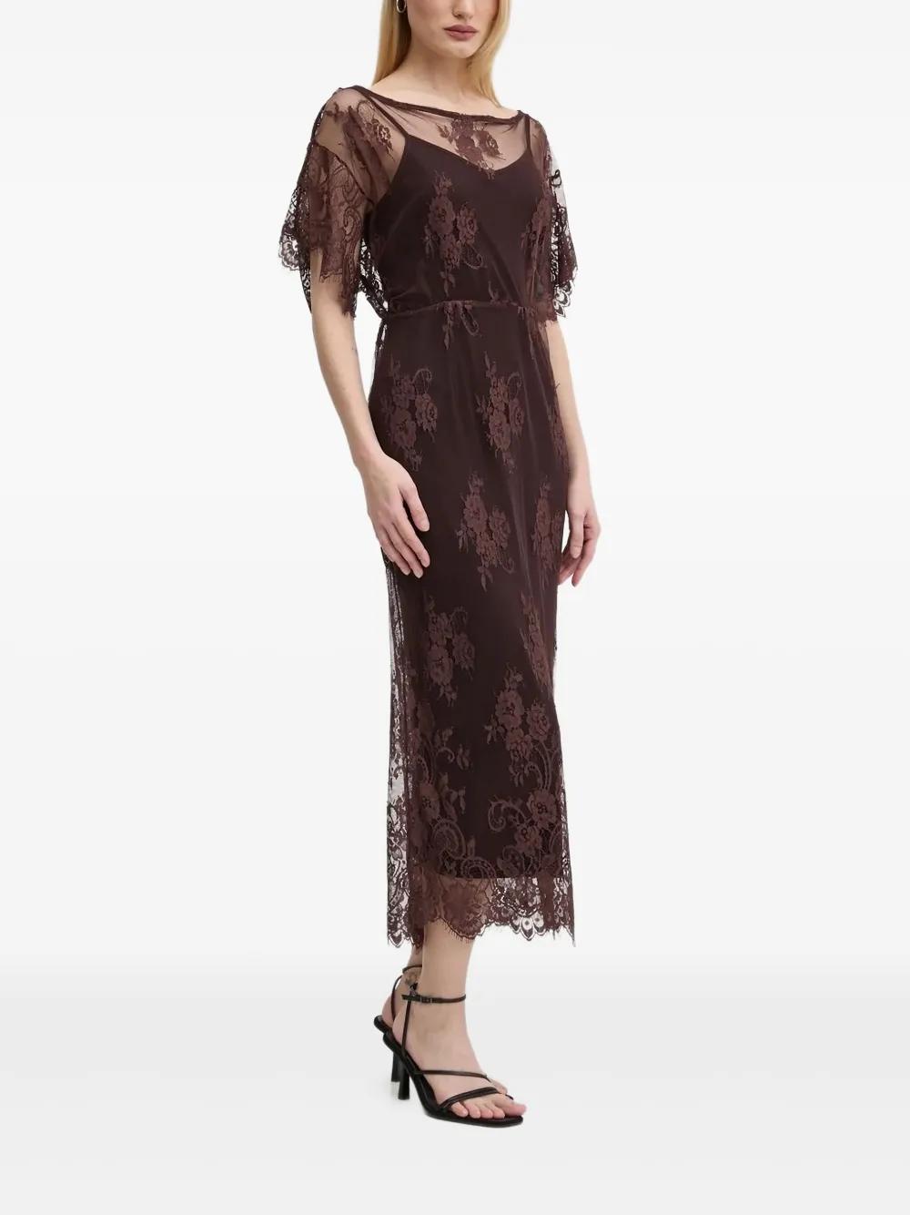 Never Fully Dressed Floral-Lace Maxi Dress in Brown | Lyst