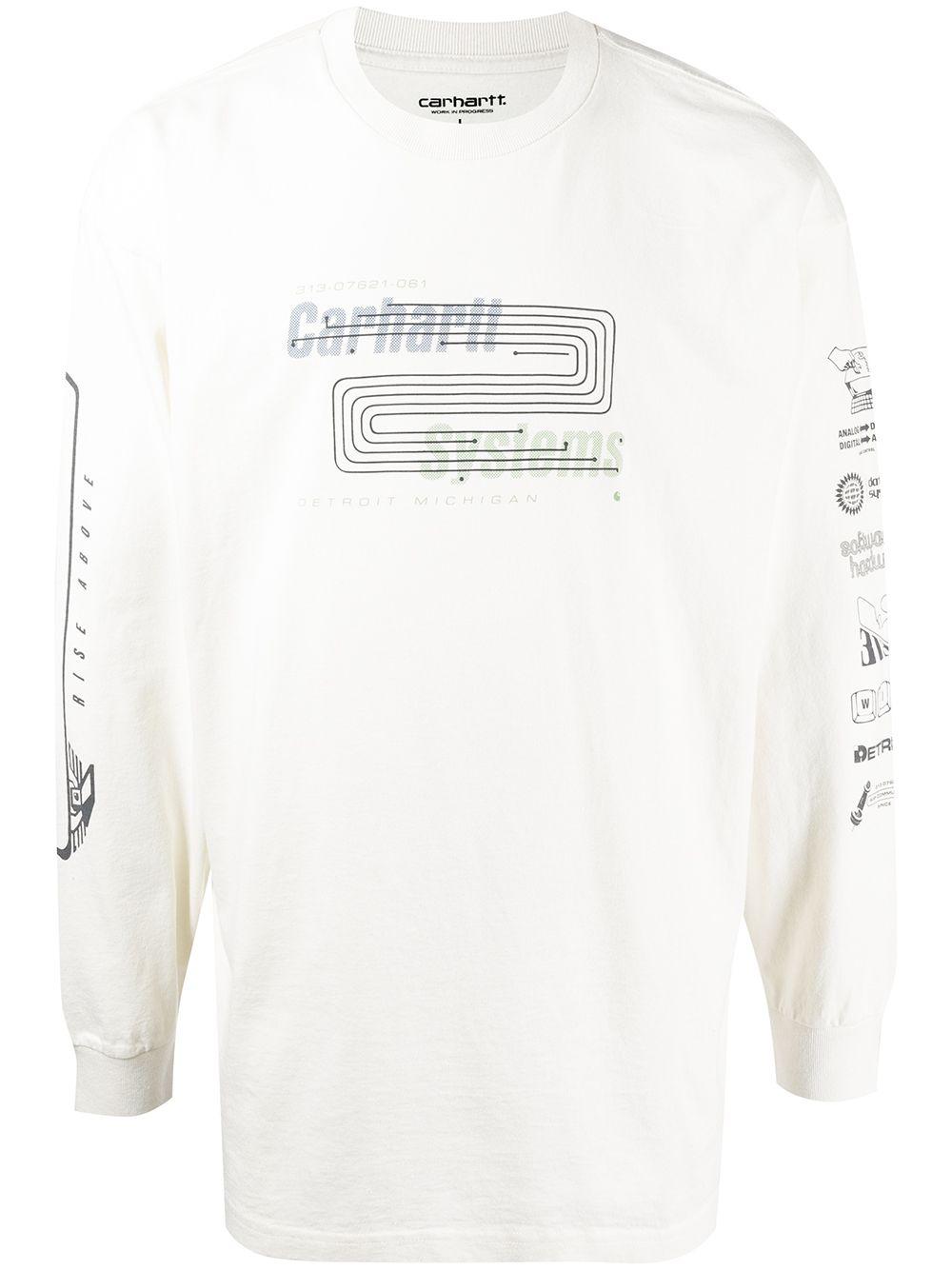 Carhartt Long sleeve logotipo Graphic T-Shit manga larga camisa señores con Print algodón 