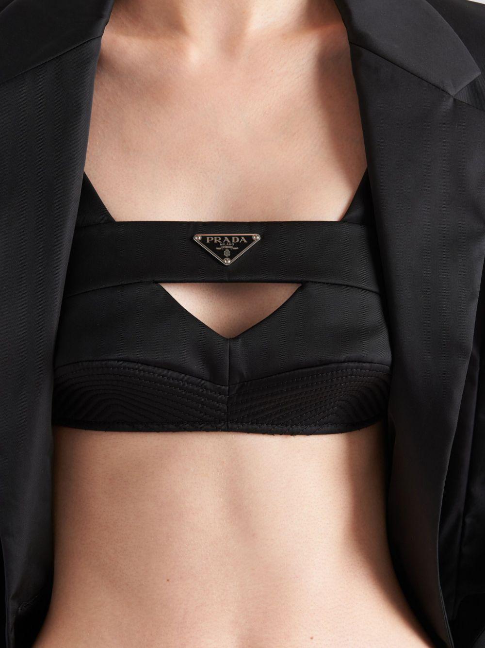Prada Triangle-logo Bralette in Black