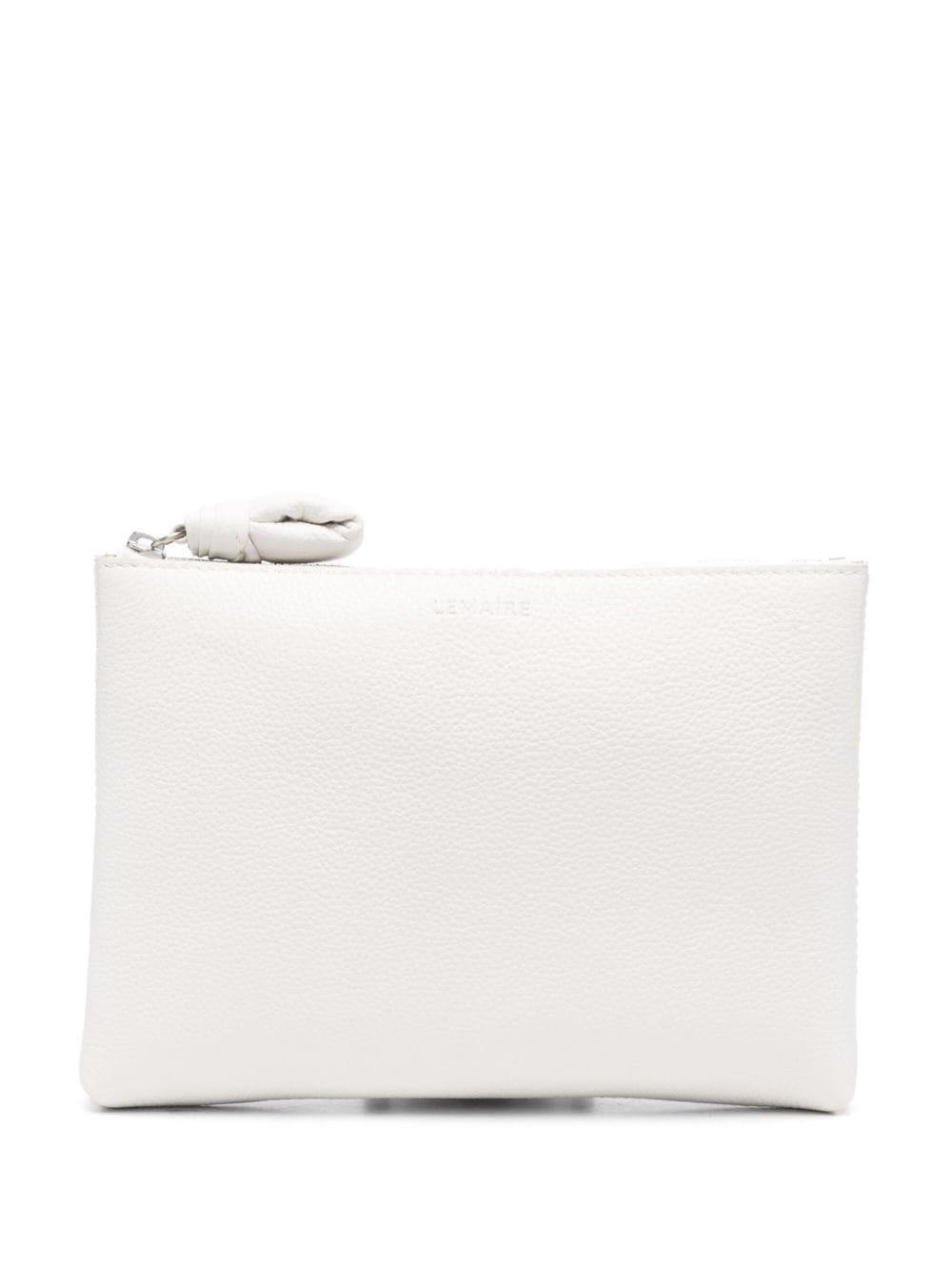 Lemaire Logo-debossed Leather Makeup Bag in White | Lyst