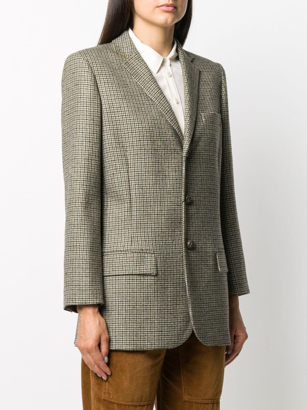 houndstooth single breasted blazer