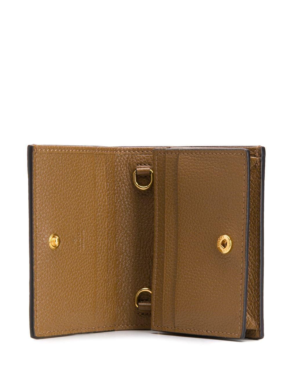 Gucci Zumi Grainy Leather Card Case Wallet in Brown Lyst