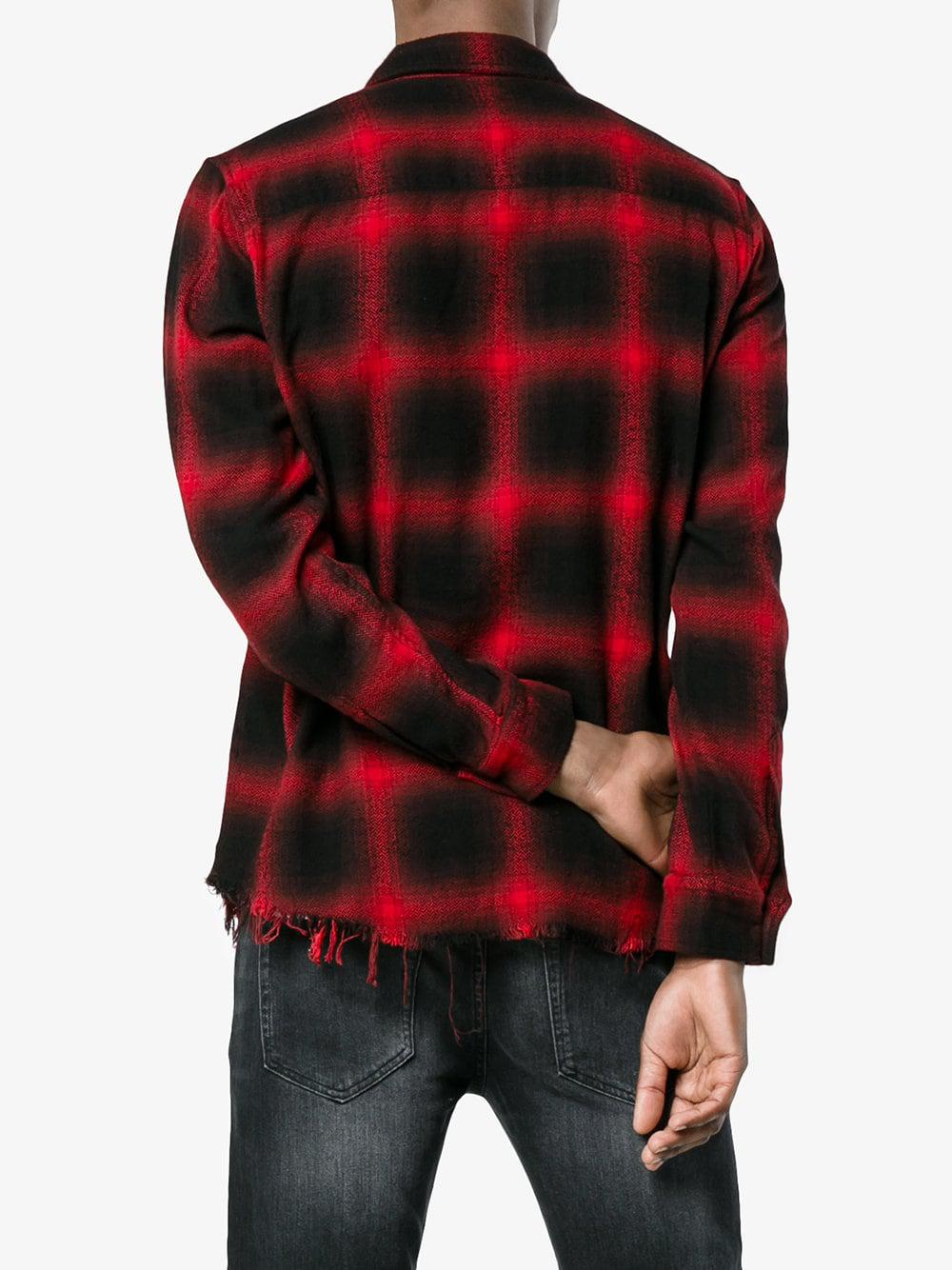 red cotton flannel shirt
