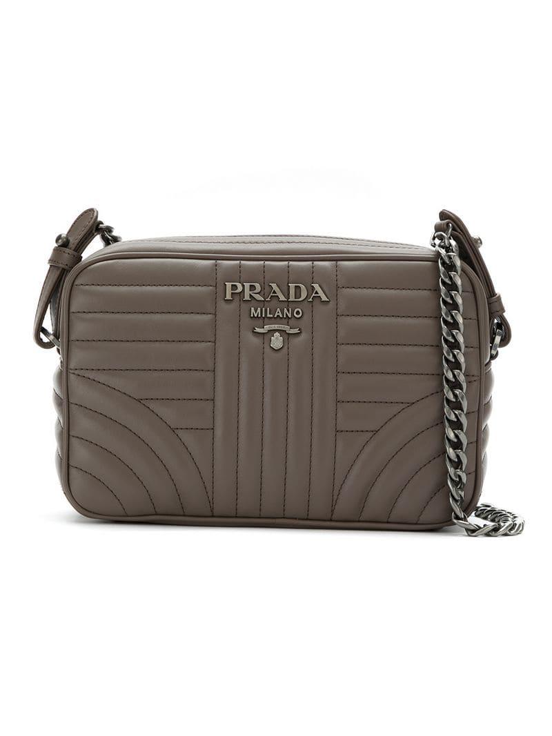 Prada Leather Diagramme Bag in Grey (Gray) Lyst