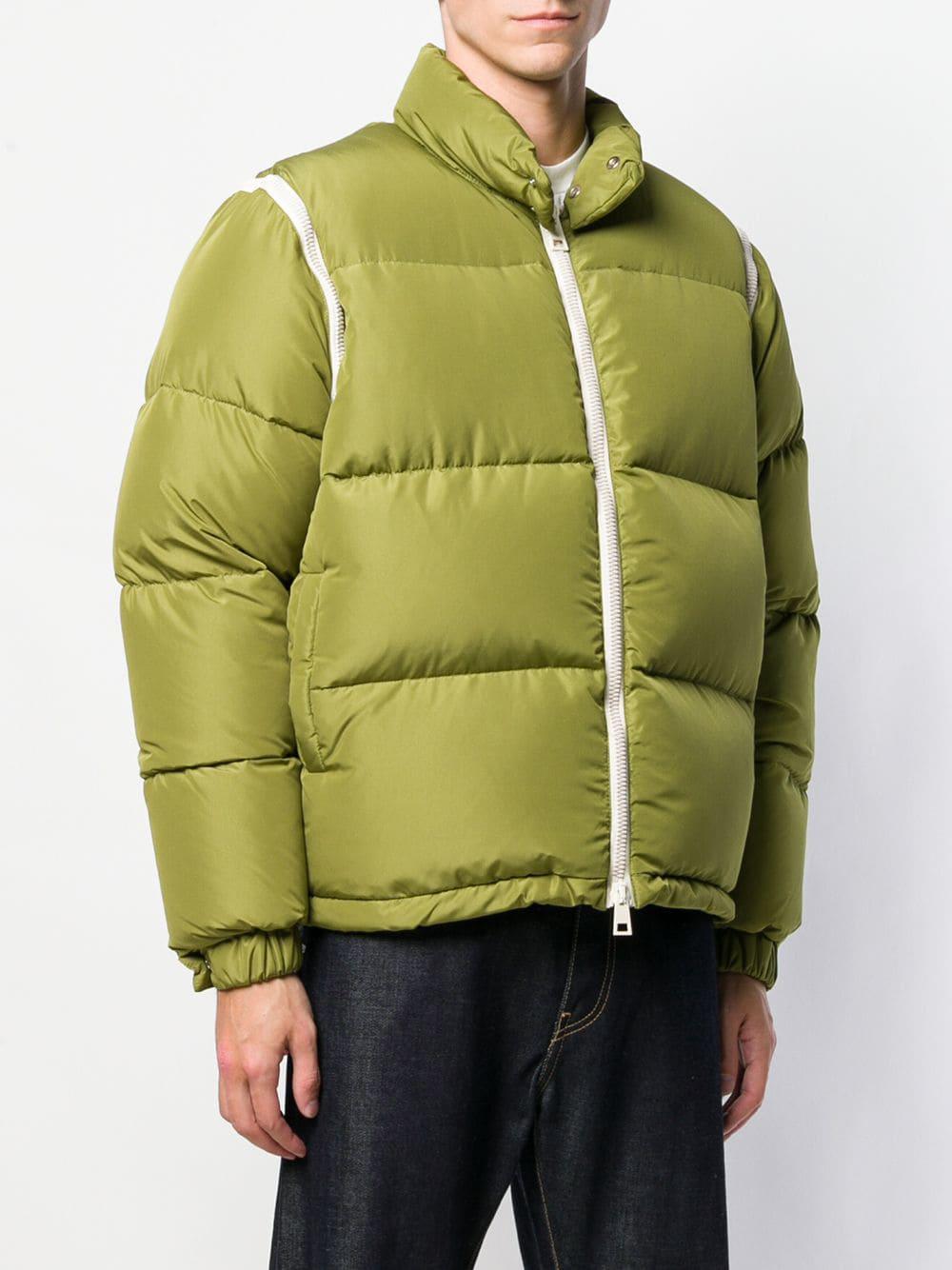 Sunnei Zipped Puffer Jacket in Green for Men - Lyst