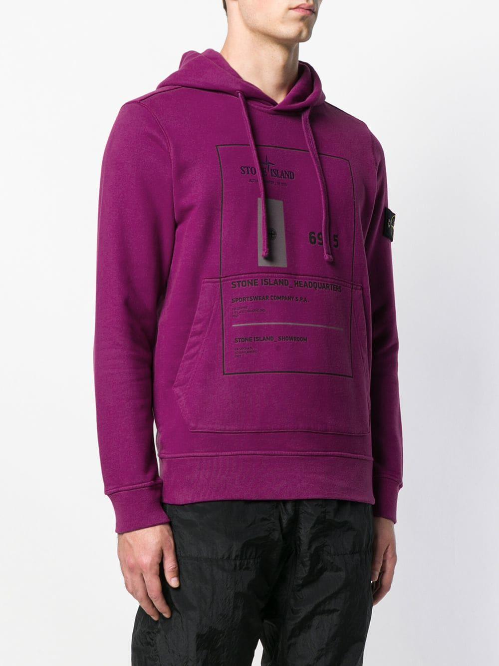 stone island purple hoodie