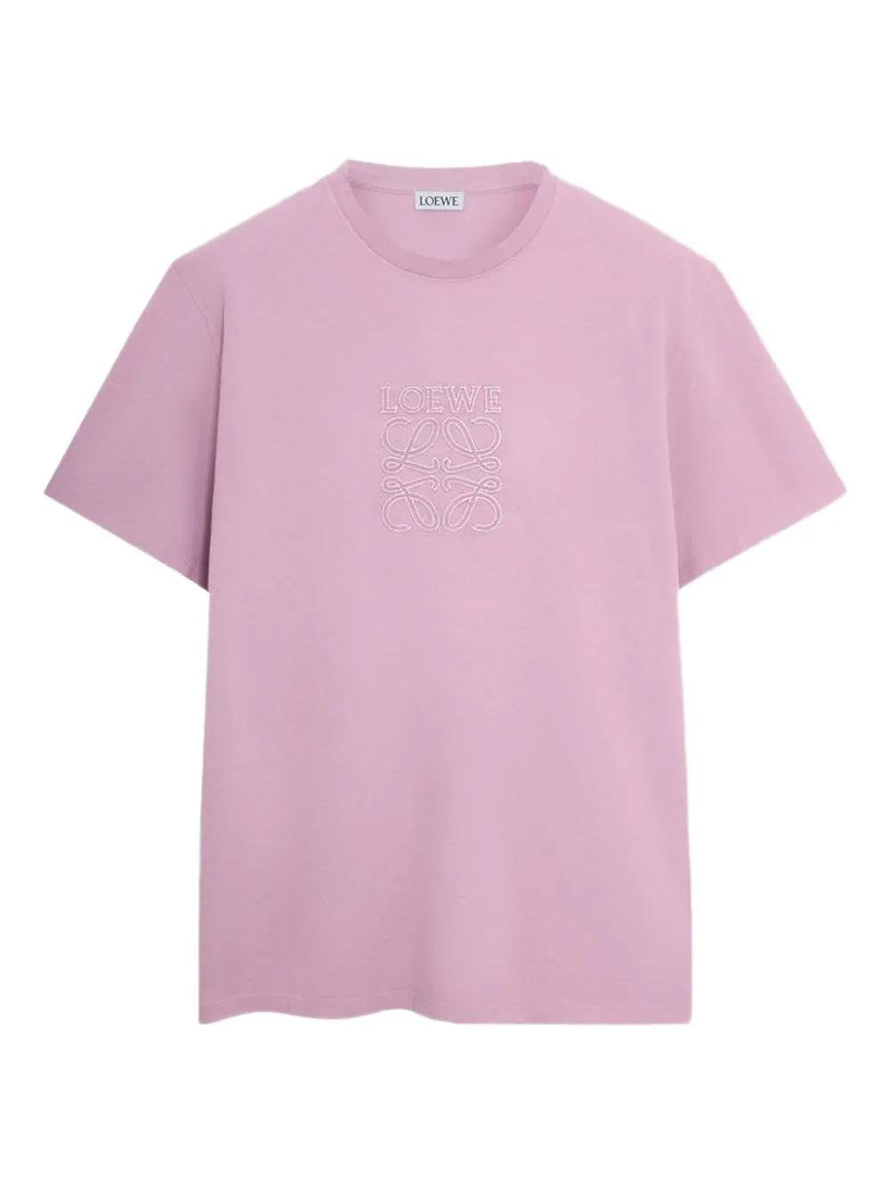 LOEWE ピンク ロゴ刺繍 Tシャツ M Loewe - Logo-Embroidered Cotton-Jersey T-Shirt - Pink Loewe