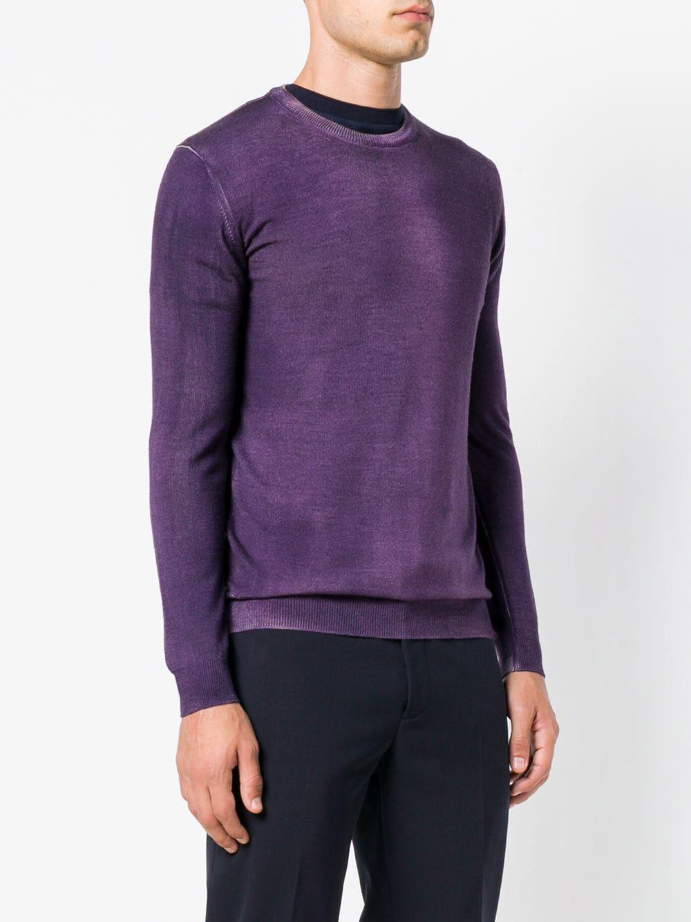 Altea Wool Washed-effect Fitted Sweater in Pink & Purple (Purple) for ...