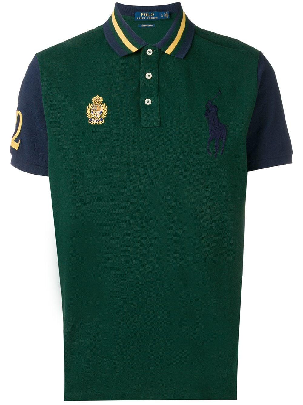 Polo Ralph Lauren Cotton Embroidered Crest Logo Polo Shirt in Green for ...