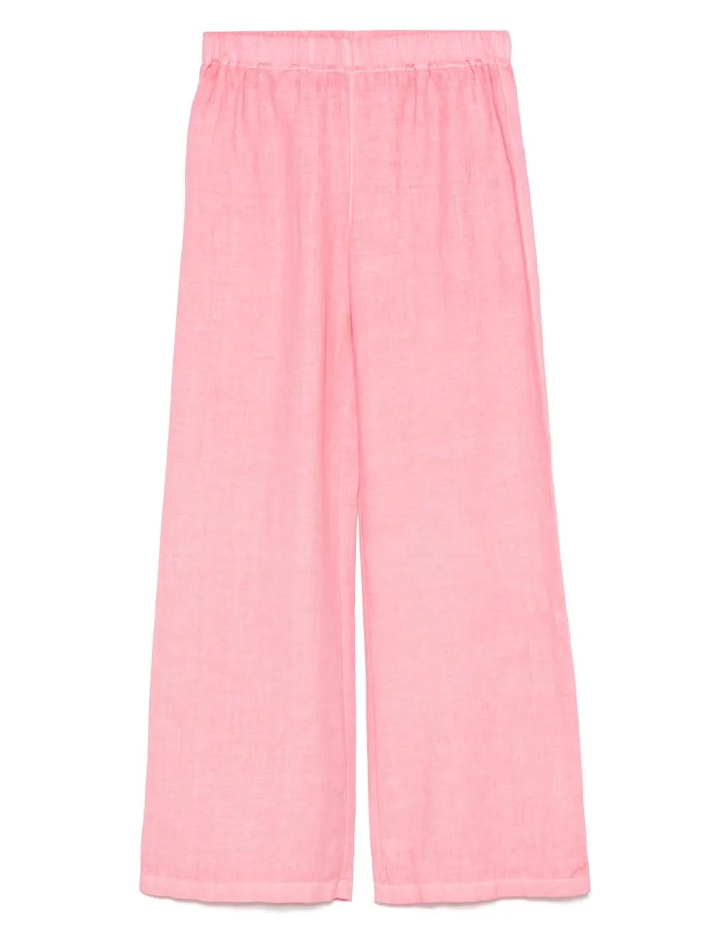 120% Lino Linen Trousers in Pink | Lyst