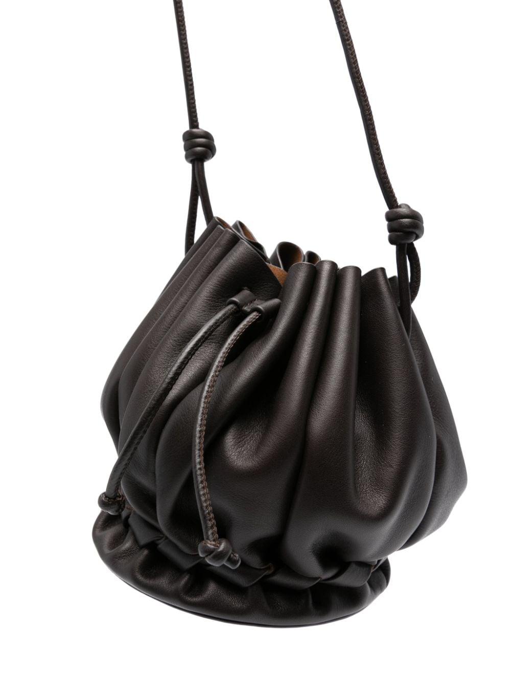 HEREU Molina Pleated Leather Bucket Bag
