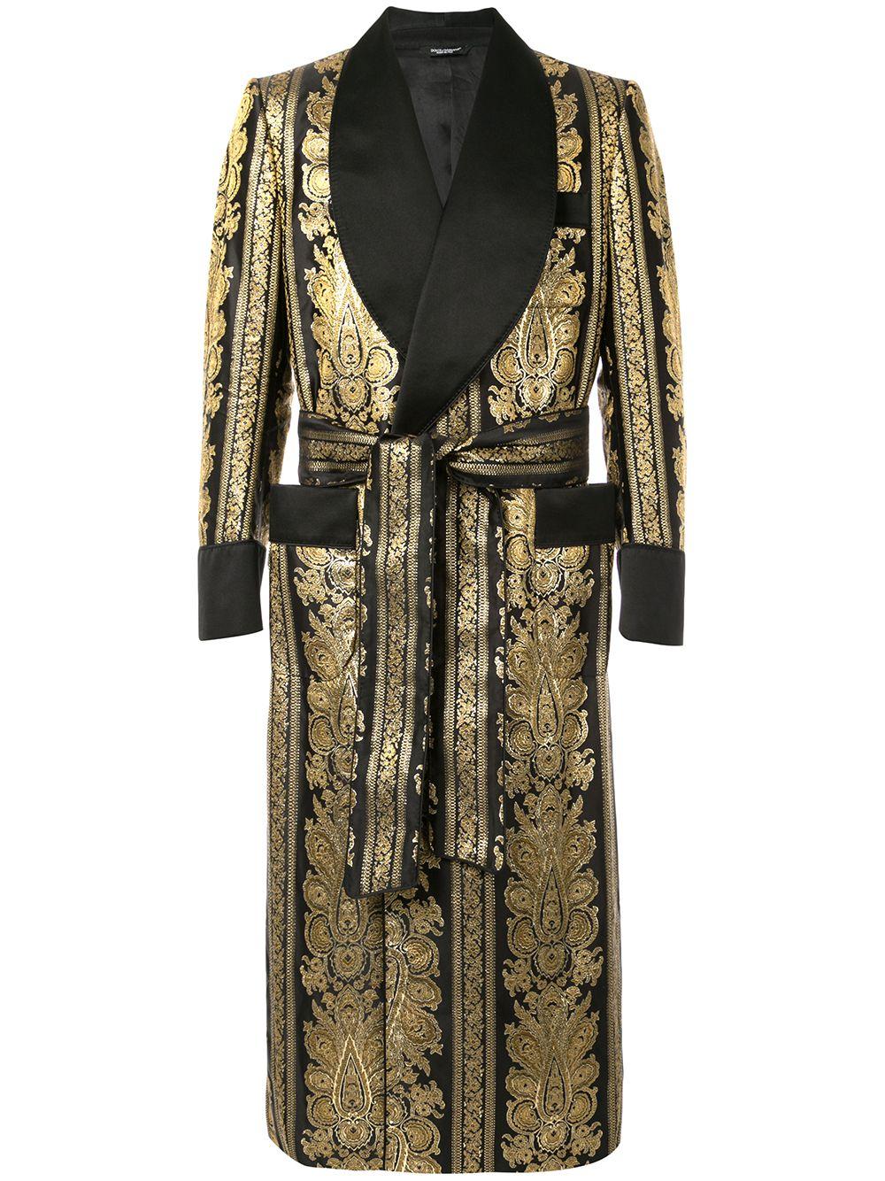 Dolce & Gabbana Barocco Jaquard Robe in Metallic for Men | Lyst