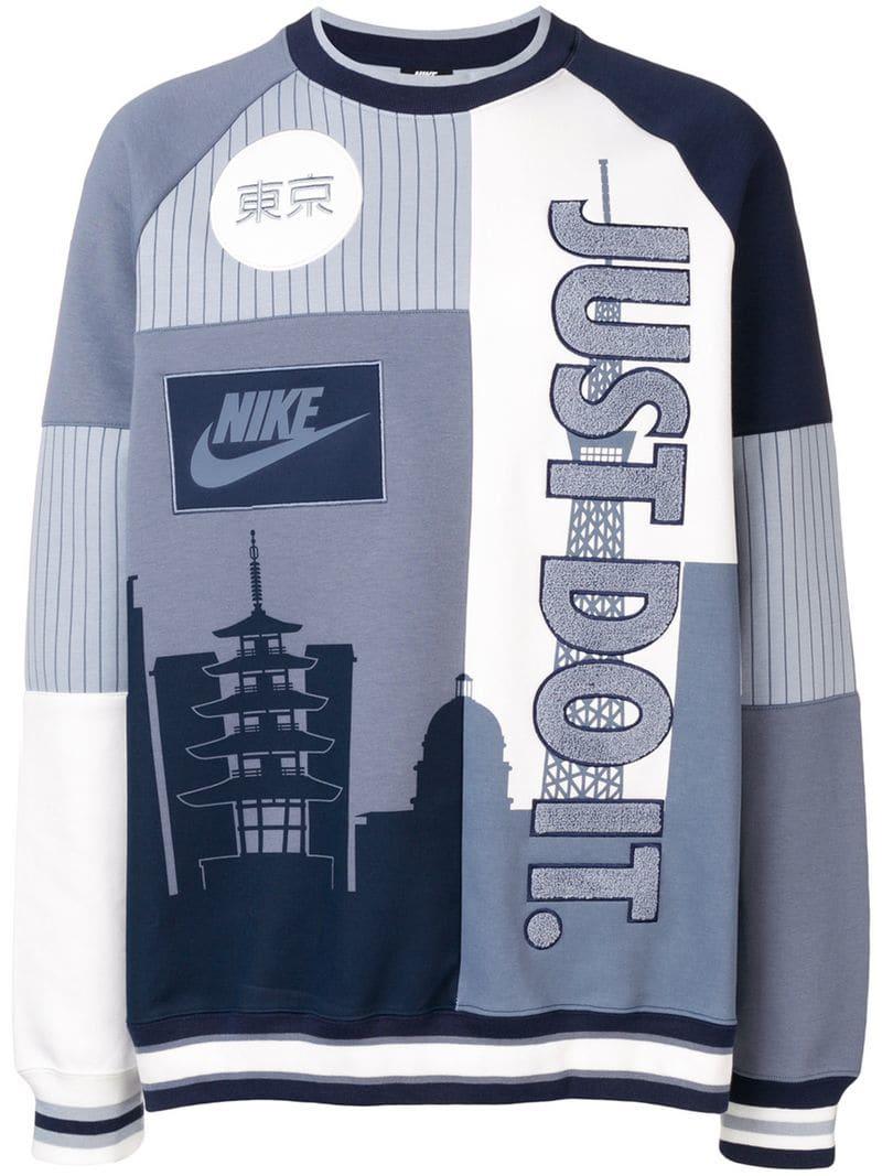 Nike Nsw Crew Tokyo Ssnl in Blue for Men | Lyst