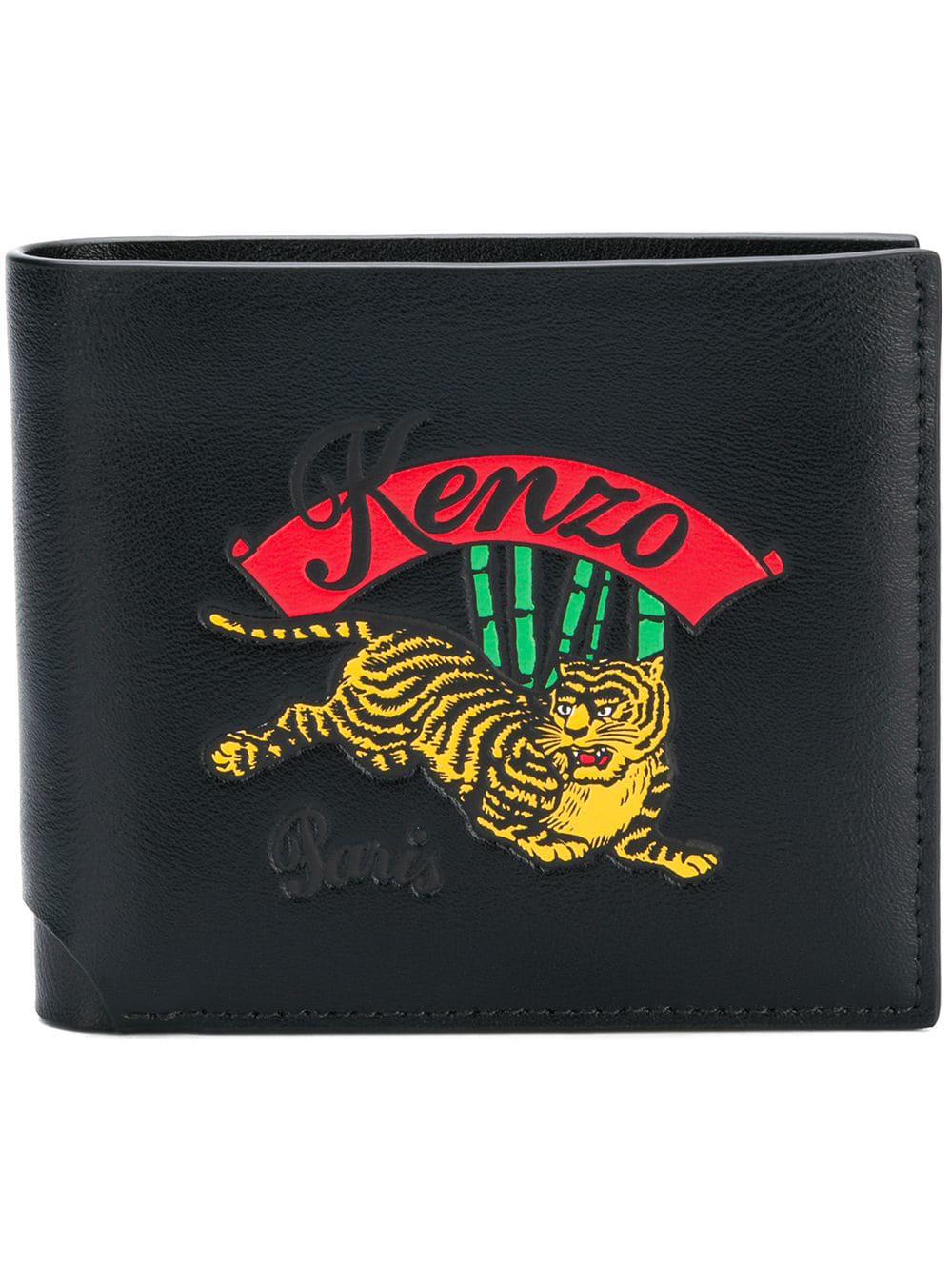 KENZO Leather Wallet in Black for Men - Lyst