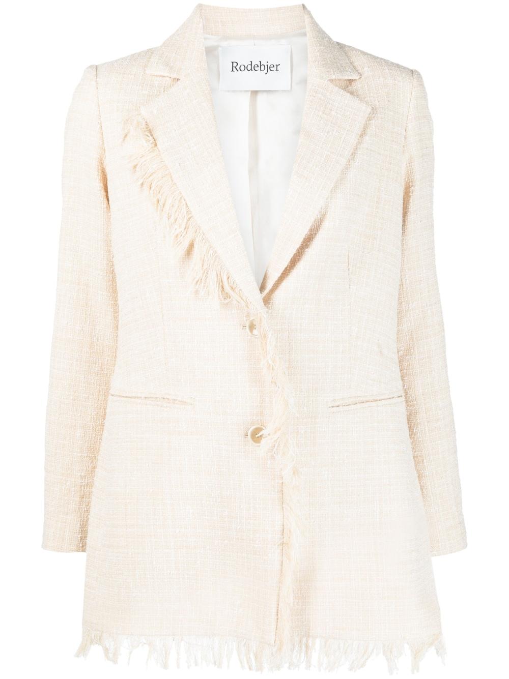 Rodebjer Fringed-edge Single-breasted Blazer in Natural | Lyst