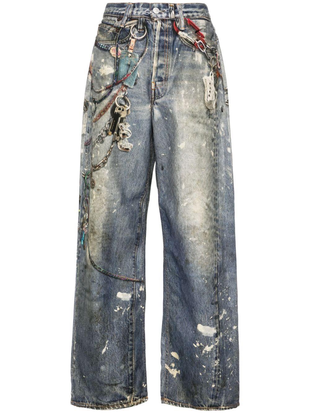 【PORTERNA】Risk keyring wide jeans PORTERNA】Risk keyring wide jeans (PORTERNA/デニム・ジーパン