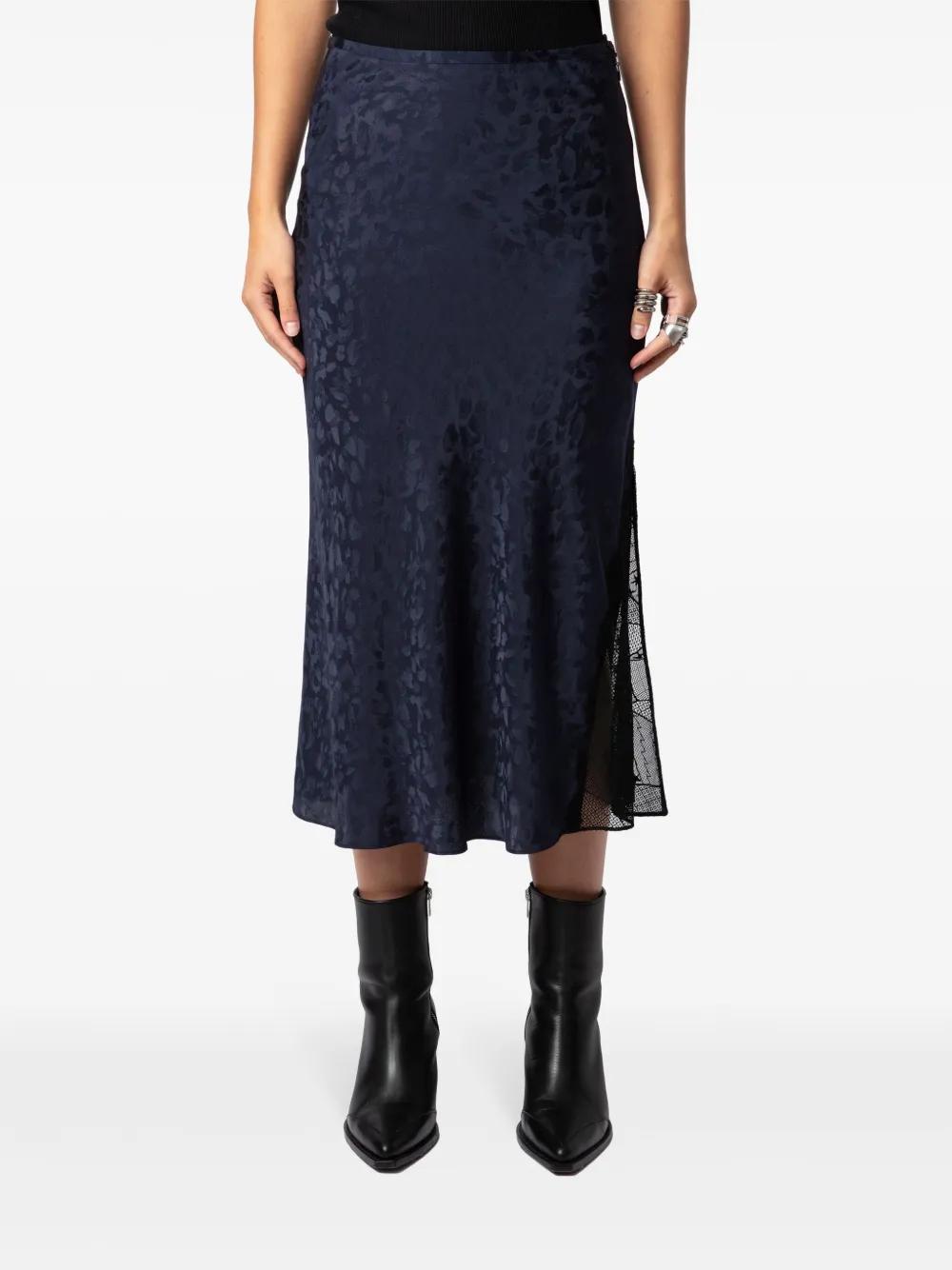 Jupe Zadig & Voltaire Bleu Irisé En Coton - Taille 38 - Style Mini - Neuf Sans étiquettes