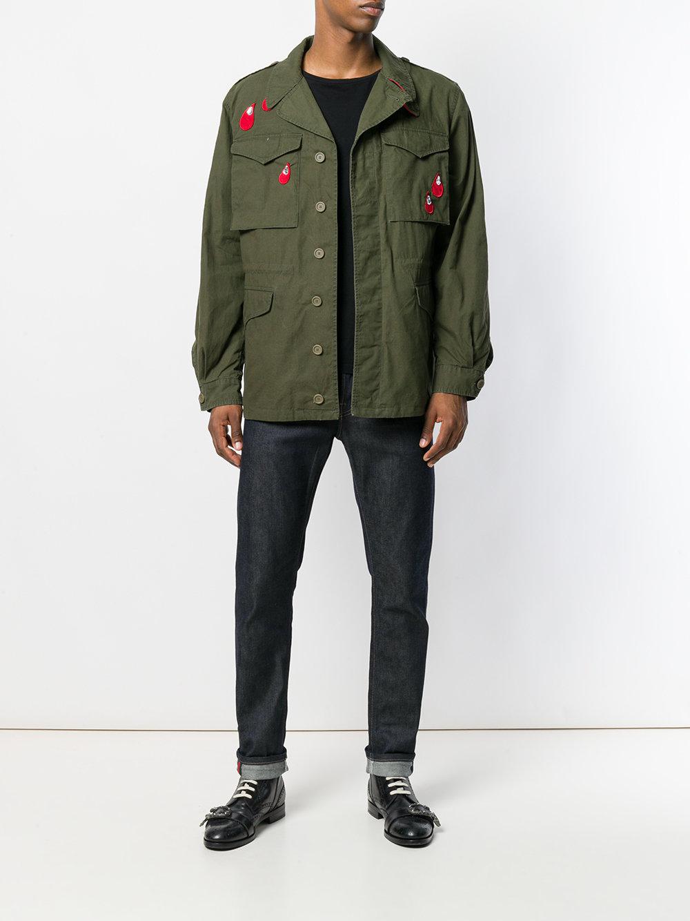 mudder opnåelige sang Gucci Military Fake Logo Jacket in Green for Men | Lyst Canada