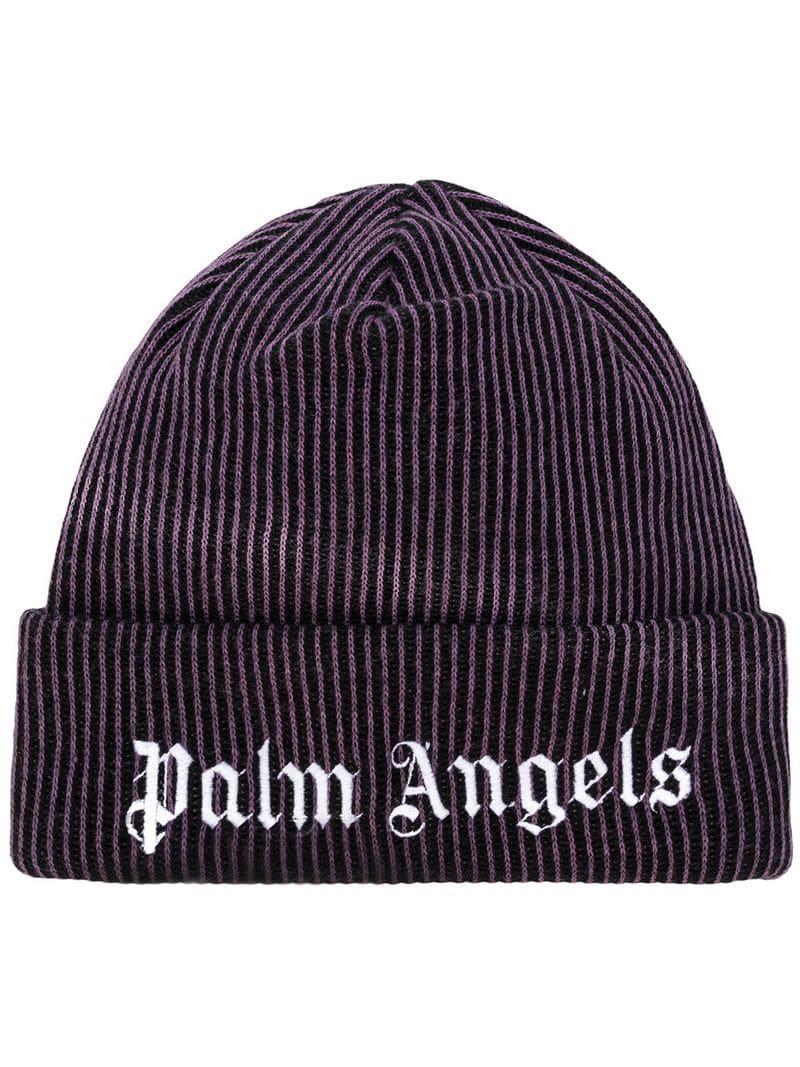 Palm Angels Logo Embroidered Beanie in 