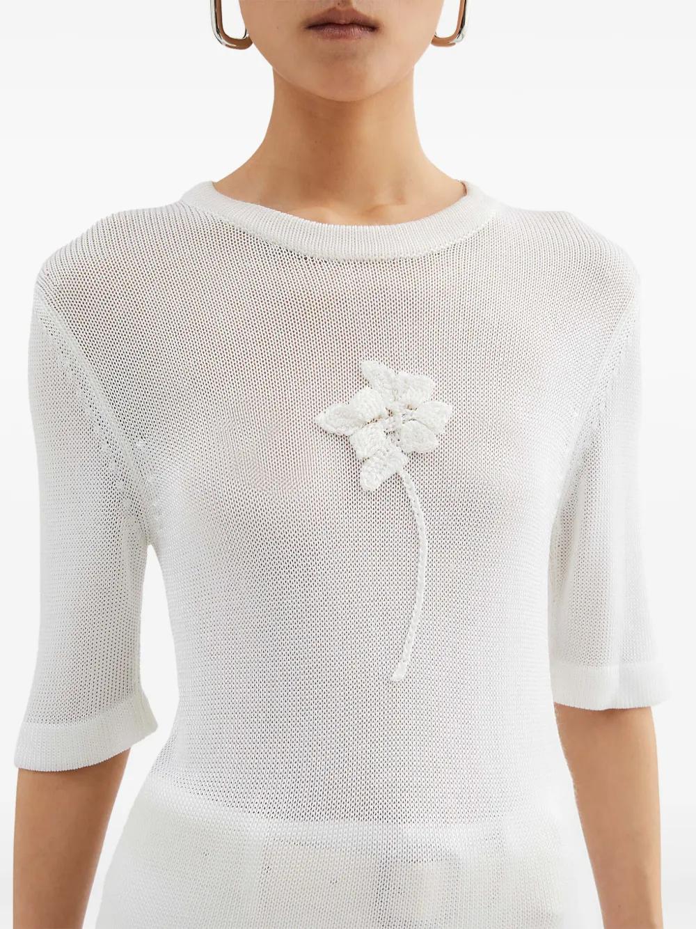 ジルサンダー Jil Sander Flower Crochet T-Shirt Jil Sander Ss Cn T-Shirt W/ Flower Crochet in White | Lyst