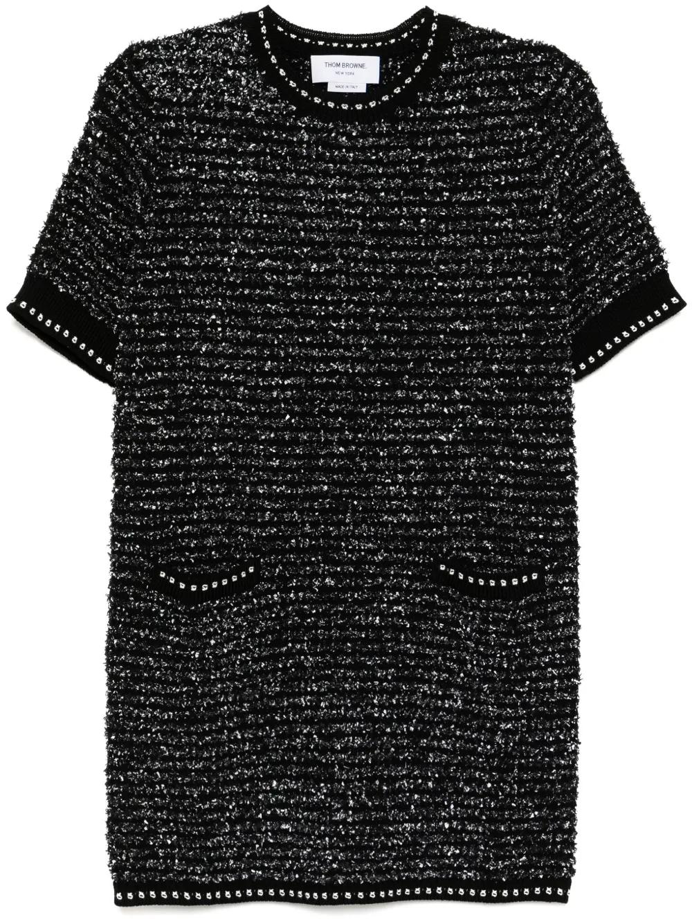 thom browne sweater dress Thom Browne Navy Classic Loopback Tonal 4 Bar Sweater Dress Sweatshirt Terry 40