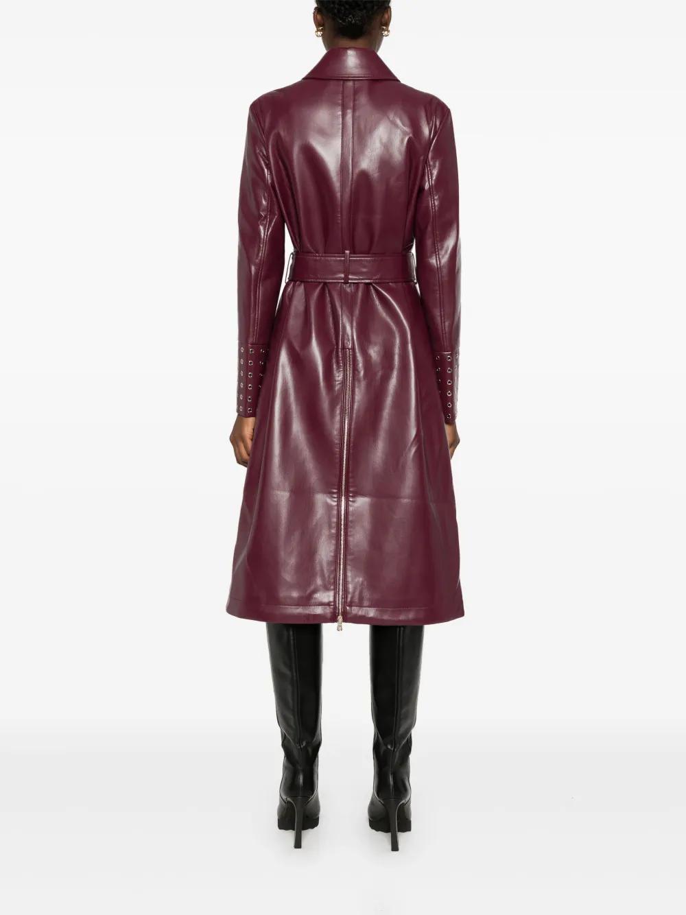 Patrizia Pepe Zipped Faux-Leather Trench Coat in Red Lyst Australia