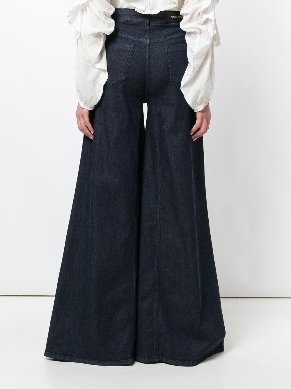 Alberta Ferretti Denim Super Wide-leg Jeans in Blue | Lyst