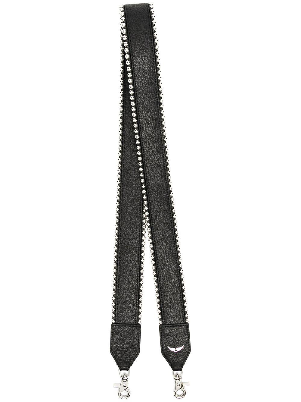 Zadig \u0026 Voltaire Grained Leather Stud Piping Bag Strap in Black - Lyst