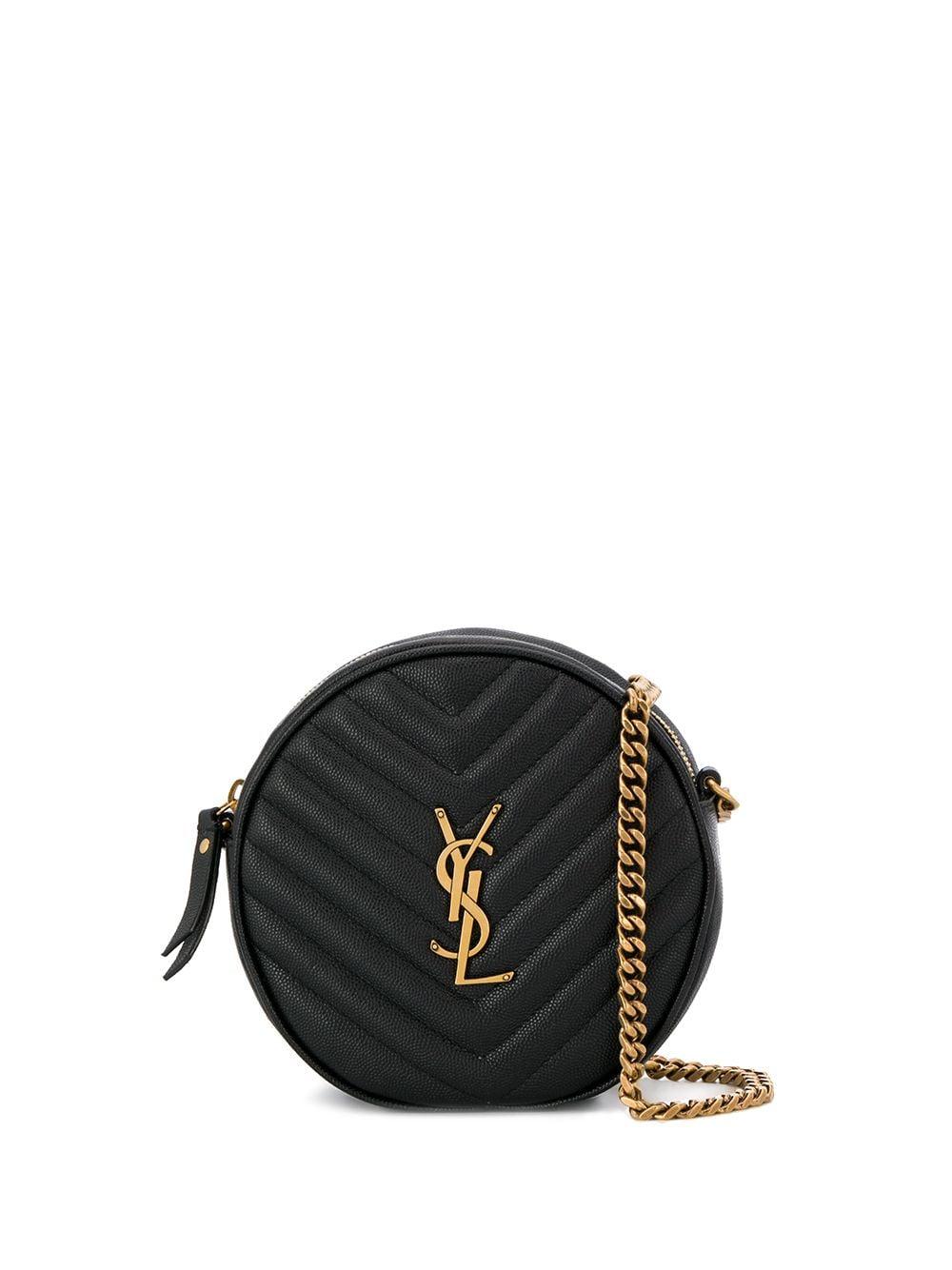 Saint Laurent Jade Round Matelassé Leather Bag in Black Lyst