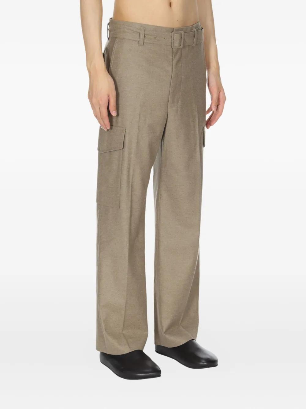 AURALEE Flannel Cargo Slacks Trousers in Gray for Men | Lyst