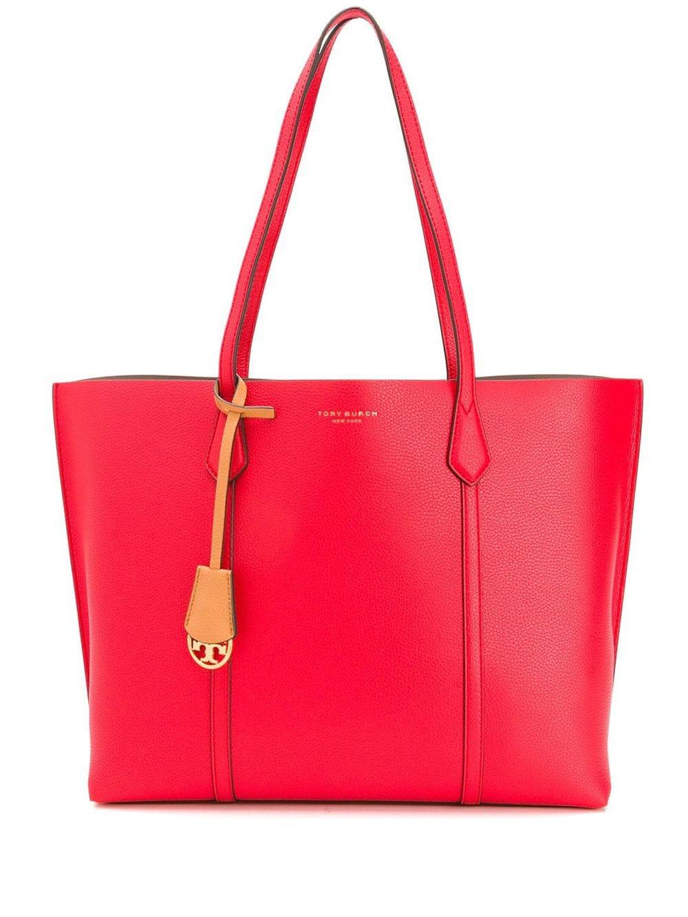 Tory Burch Leather Perry Triple-compartment Tote in Red - Lyst