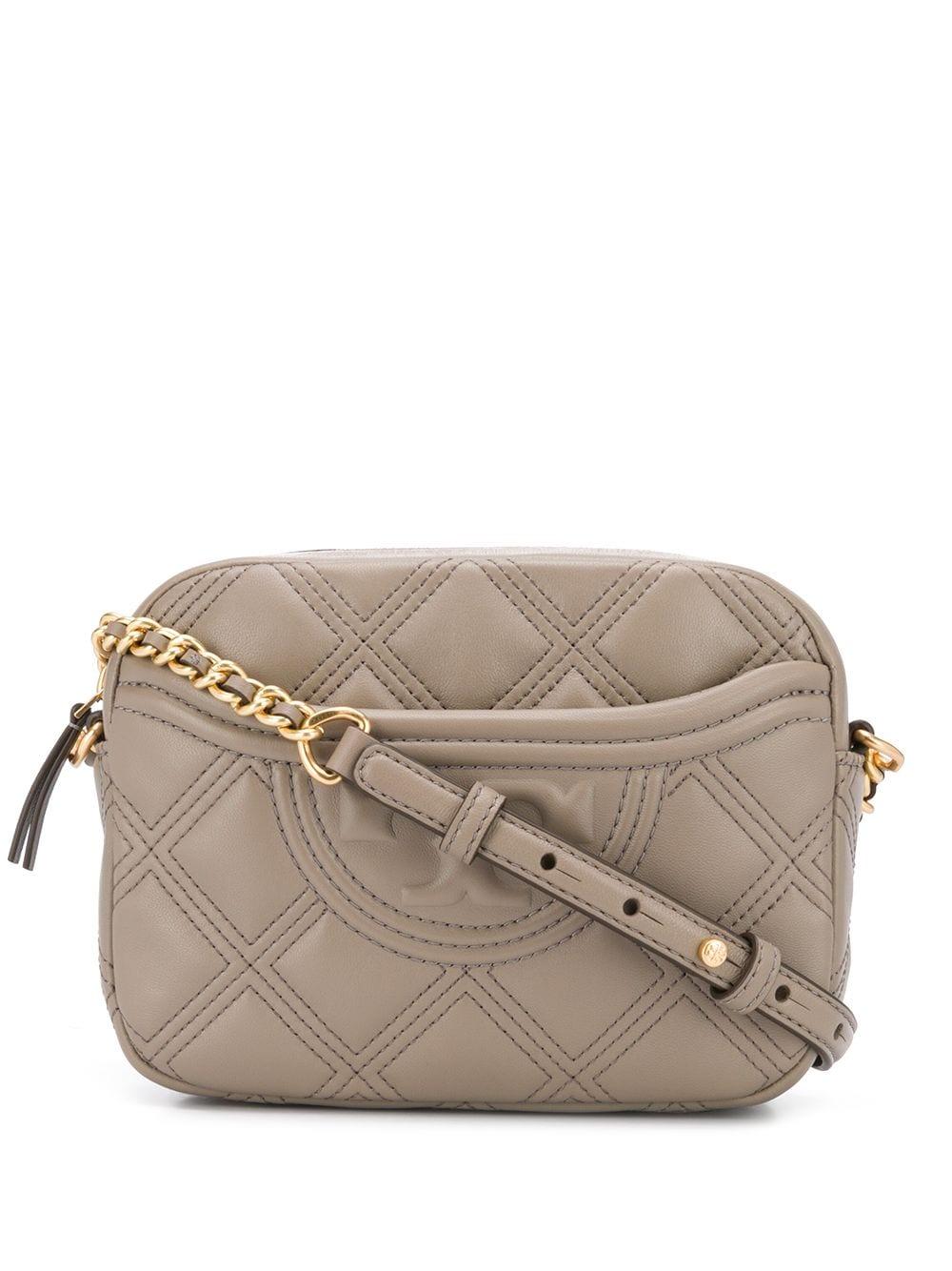 Tory Burch Leather Fleming Soft Camera Bag in Grey (Gray) - Lyst