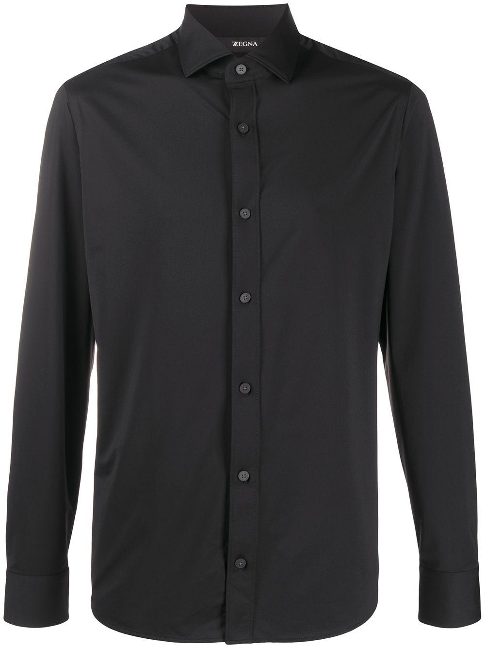Z Zegna Cotton Classic Plain Shirt in Black for Men - Save 61% - Lyst