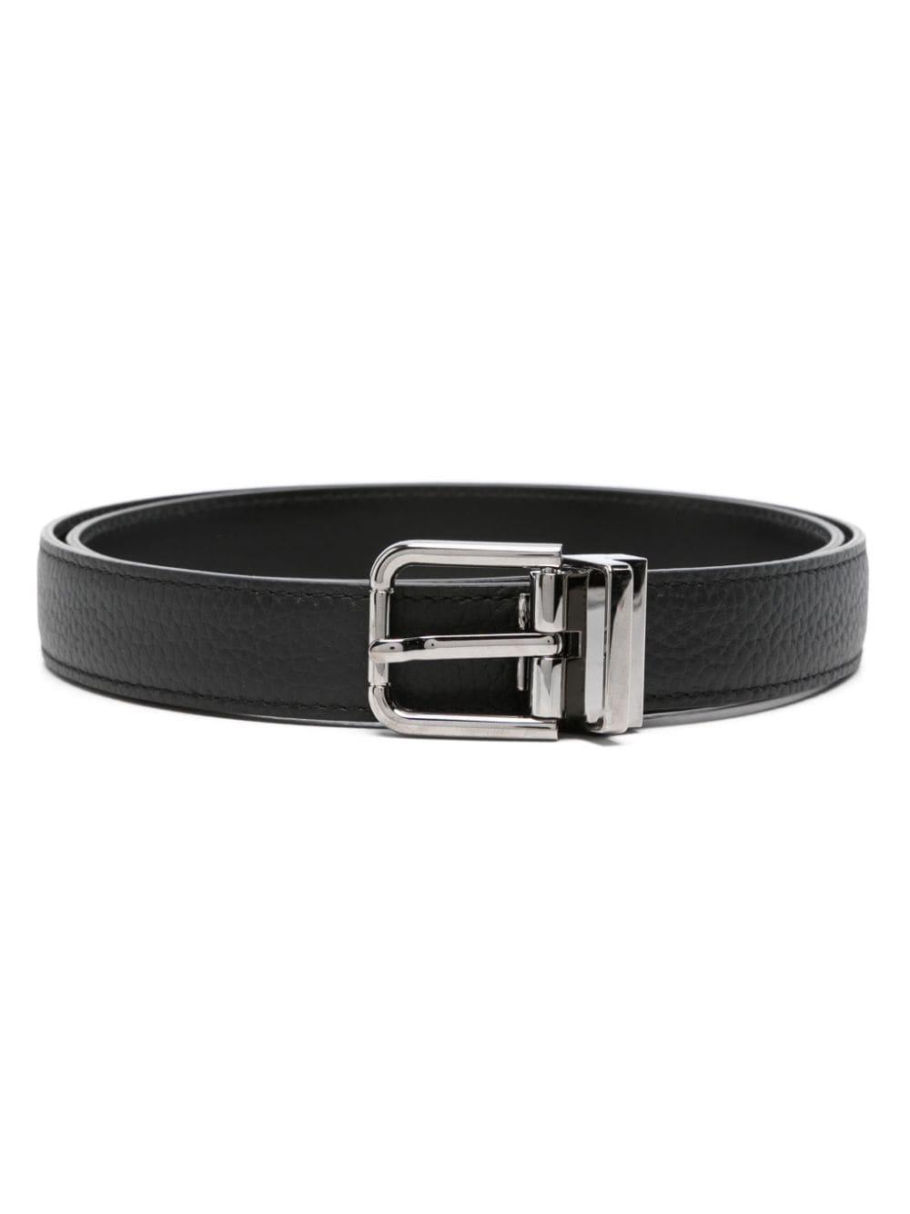 Dolce & Gabbana Men Black Classic Leather Metal Buckle Belt main image 0