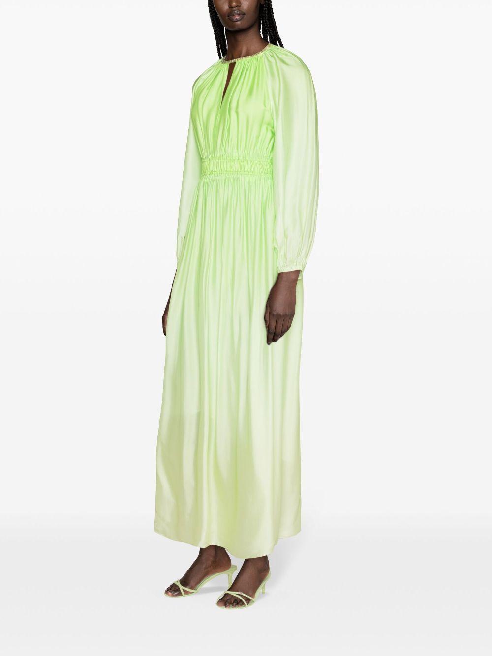 Sandro Gradient-effect Satin Maxi Dress in Green | Lyst Sandro Gradient-effect Satin Maxi Dress in Green | Lyst