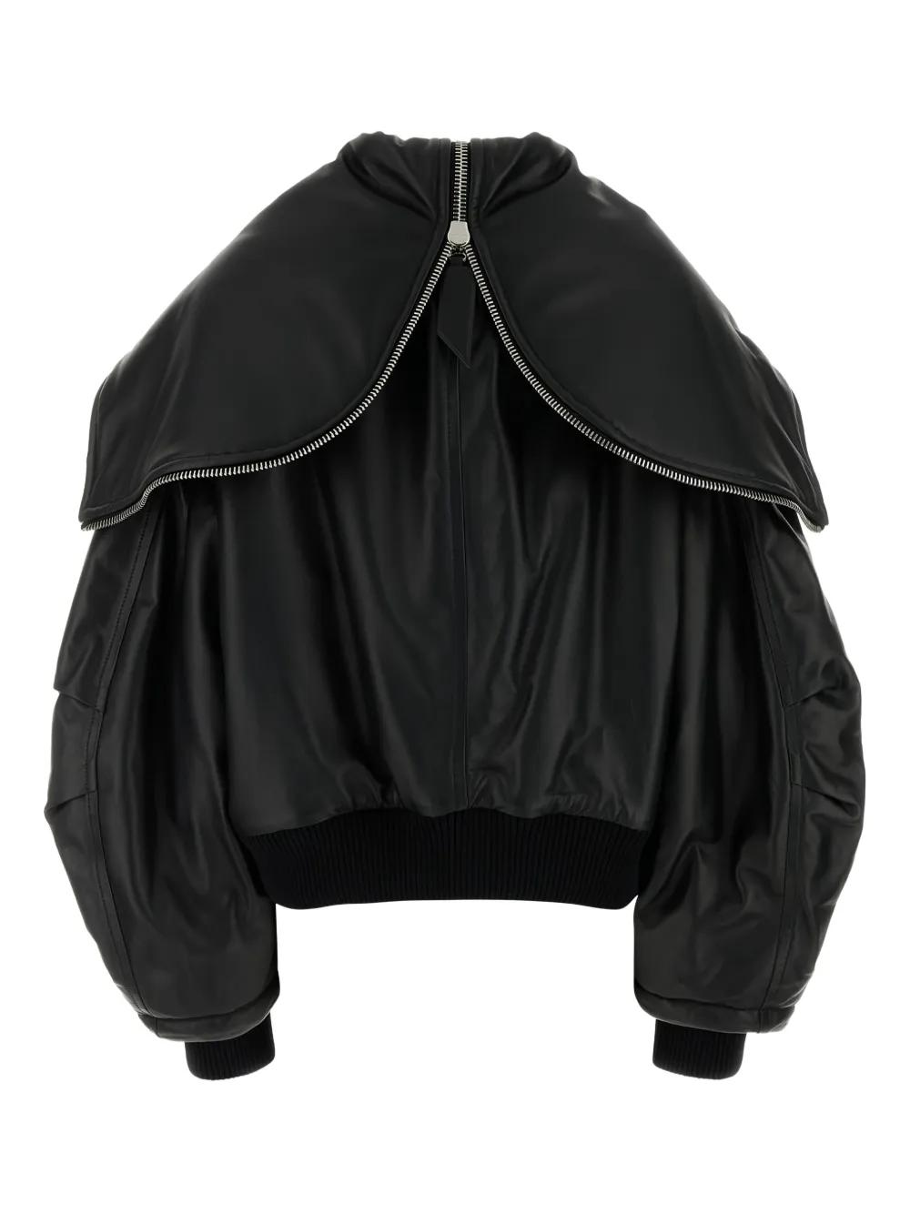 ATTICO 24AW アウターその他 ブラック系 The Attico Oversized-Collar Leather Jacket in Black | Lyst