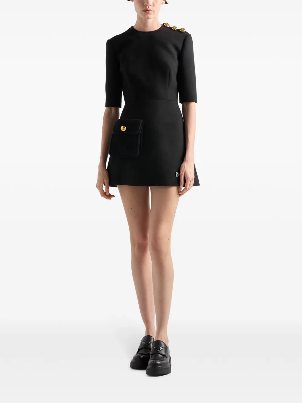 blue dress for baby girl Prada Black Faille Mini Dress – Balardi