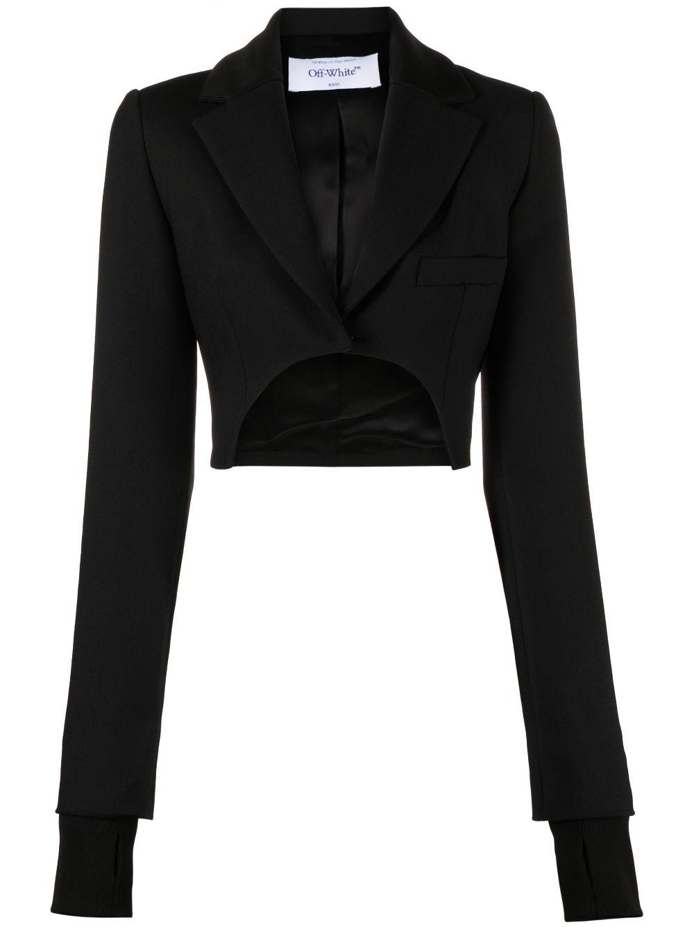 Off-White c/o Virgil Abloh High-low Cropped Blazer in Black | Lyst
