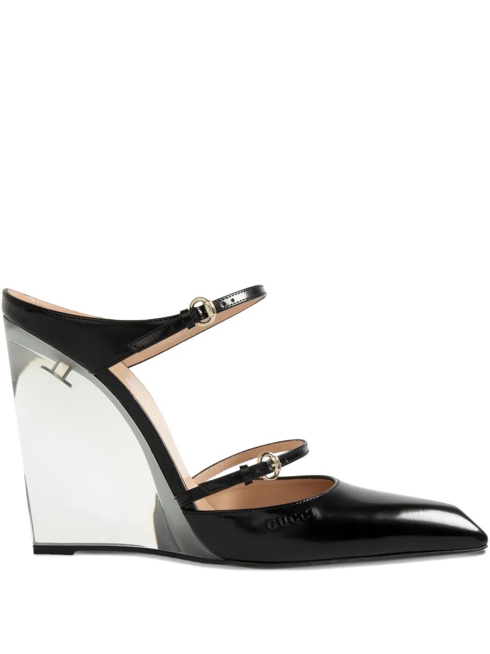 Gucci ヒール 赤 Wedge Leather Mule グッチ 827856_CLG00_6207_012_090_0000