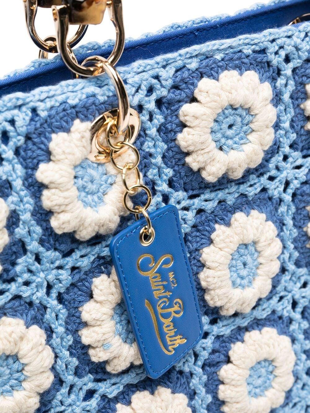 Mc2 Saint Barth Cotton Victoria Crocheted Floral Bag in Blue | Lyst