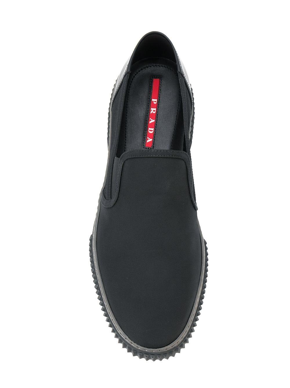 Prada Slip-on Sneakers in Black for Men | Lyst