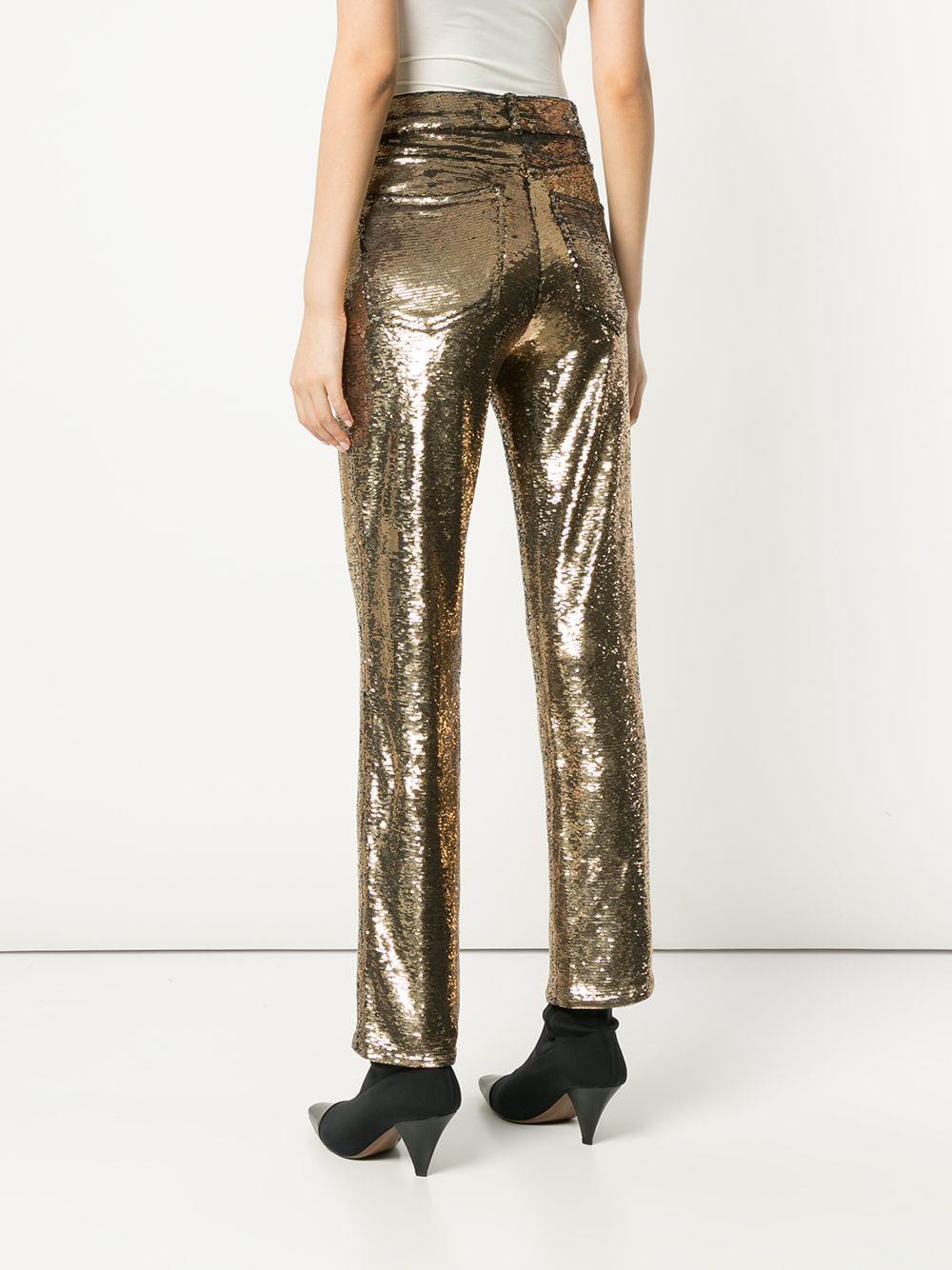 IRO Cotton Sequin Trousers in Gold (Metallic) - Lyst